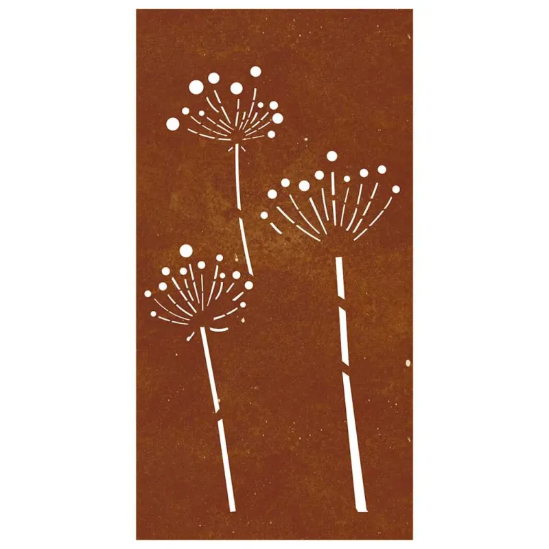 Sodo sienos dekoracija, 105x55cm, corten plienas, gėlių dizaino