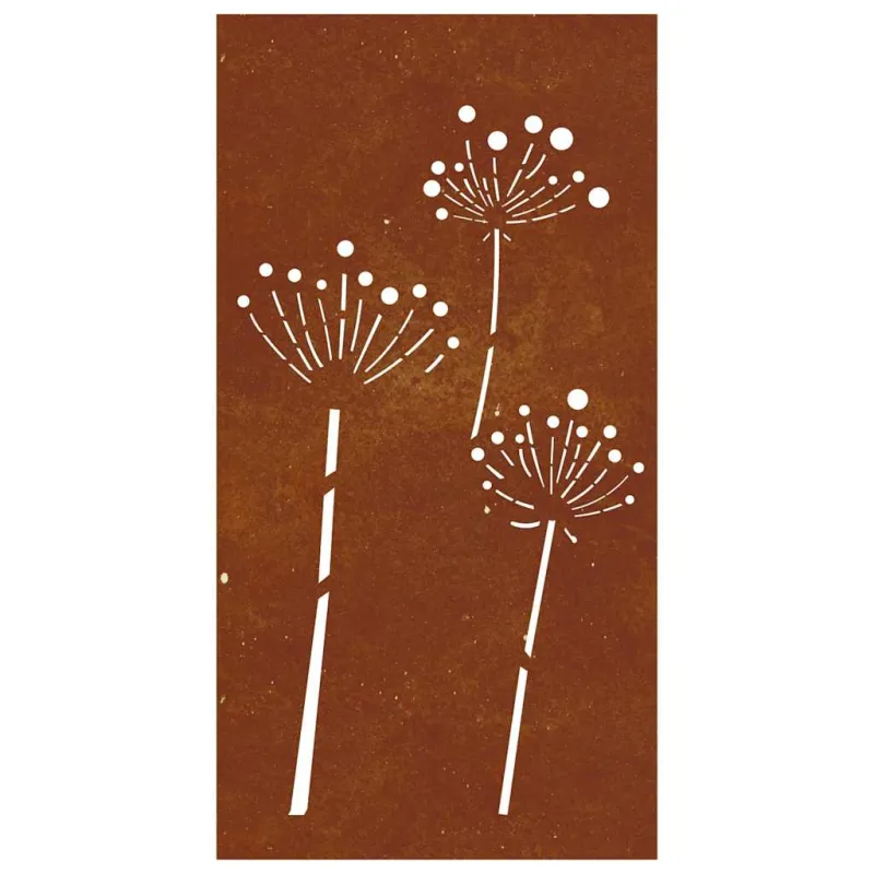 Sodo sienos dekoracija, 105x55cm, corten plienas, gėlių dizaino