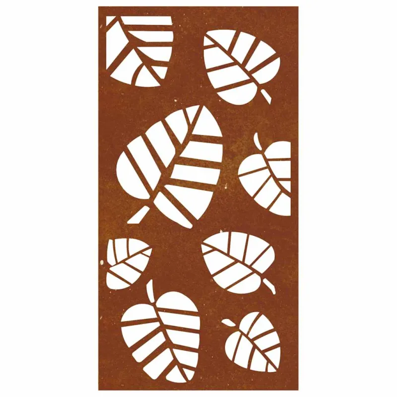 Sodo sienos dekoracija, 105x55cm, corten plienas, lapų dizaino