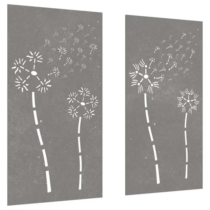 Sodo sienos dekoracija, 2 dalių, 105x55cm, corten plienas