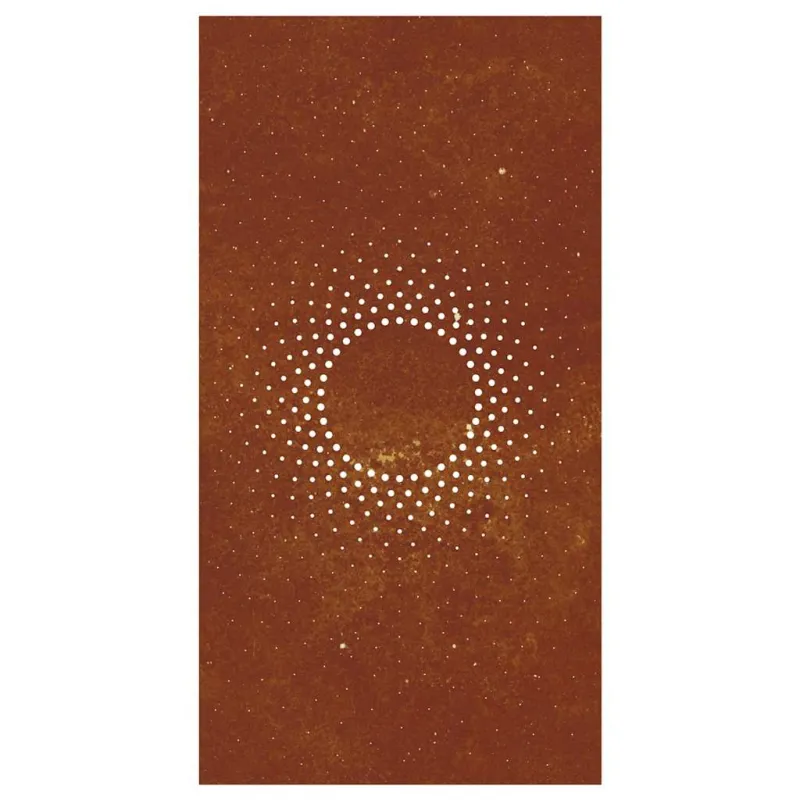 Sodo sienos dekoracija, 105x55cm, corten plienas, saulė