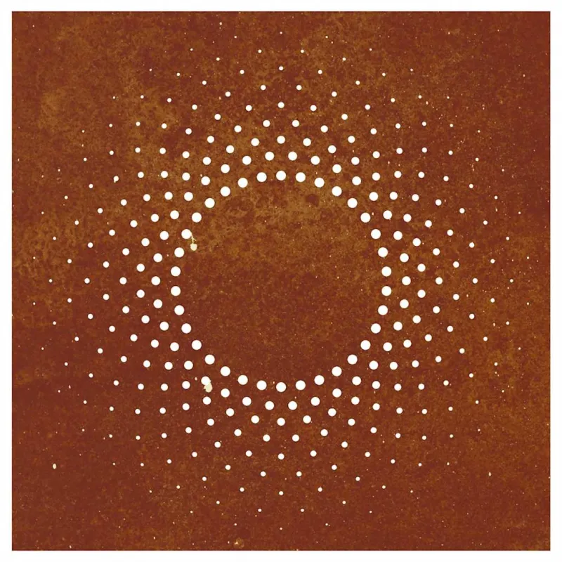 Sodo sienos dekoracija, 55x55cm, corten plienas, saulės dizaino