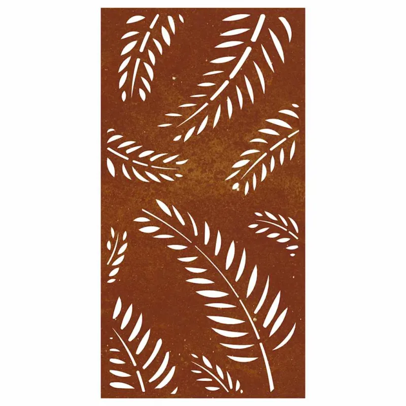 Sodo sienos dekoracija, 105x55cm, corten plienas, lapų dizaino