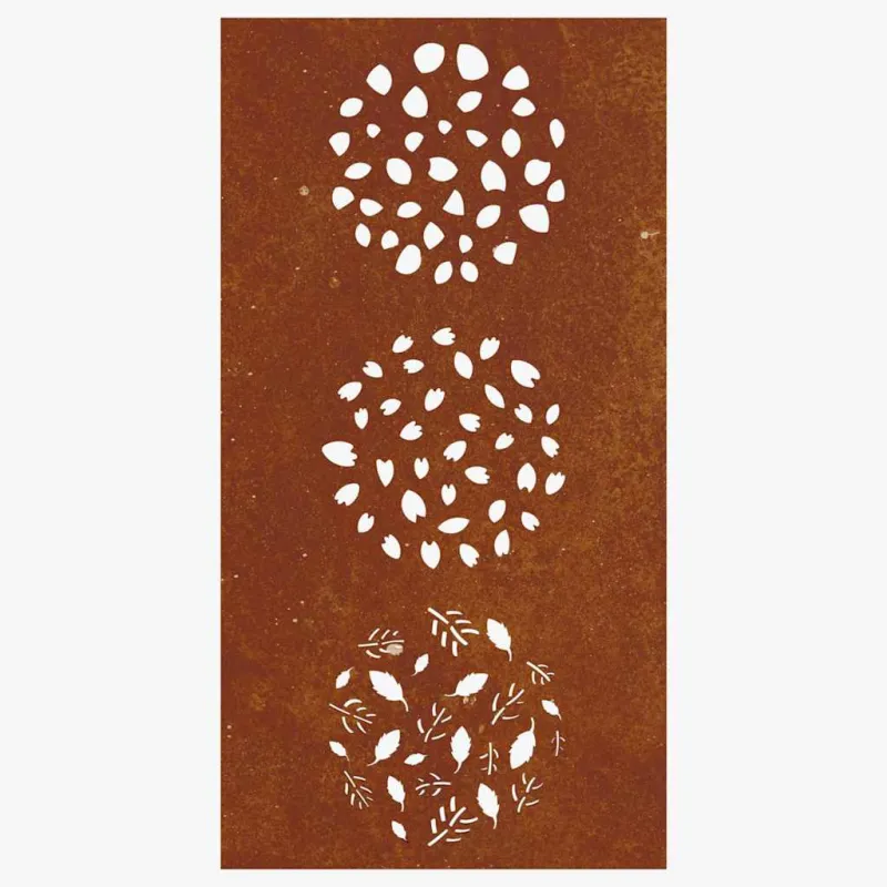 Sodo sienos dekoracija, 105x55cm, corten plienas, lapų dizaino