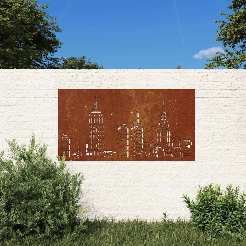 Sodo sienos dekoracija, 105x55cm, corten plienas, panorama
