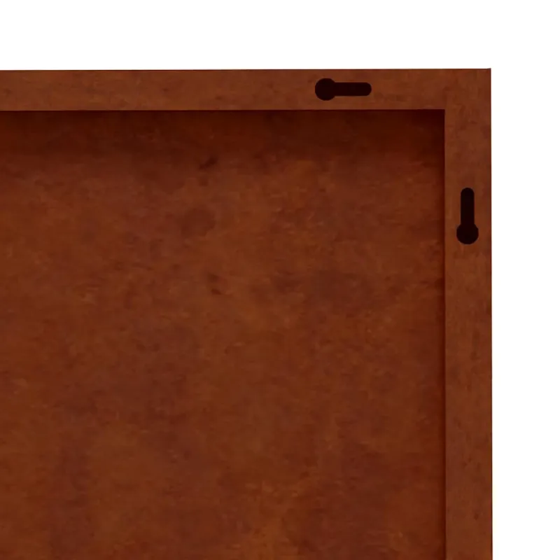 Sodo sienos dekoracija, 55x55cm, corten plienas, medžio dizaino