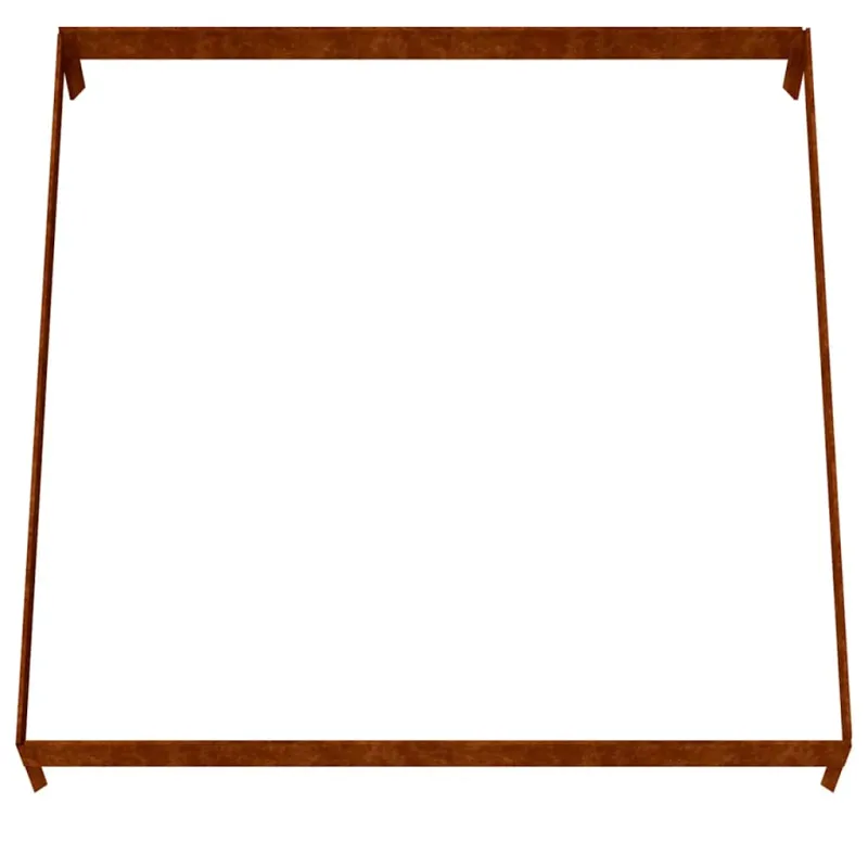 Aukštas sodo lovelis, 100x100x18,5cm, Corten plienas