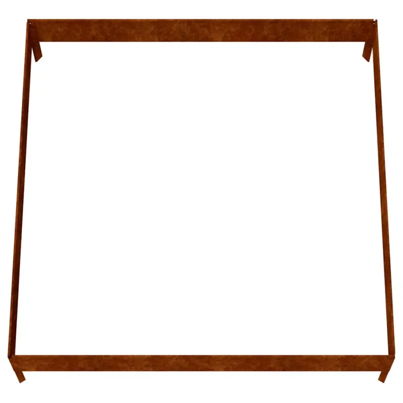 Aukštas sodo lovelis, 100x100x26cm, Corten plienas