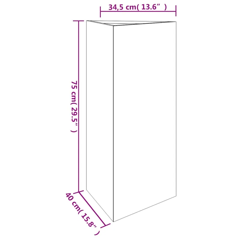 Sodo lovelis, 40x34,5x75cm, Corten plienas