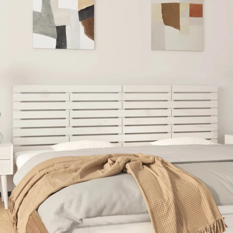 Sieninis galvūgalis, baltas, 206x3x63cm, pušies masyvas