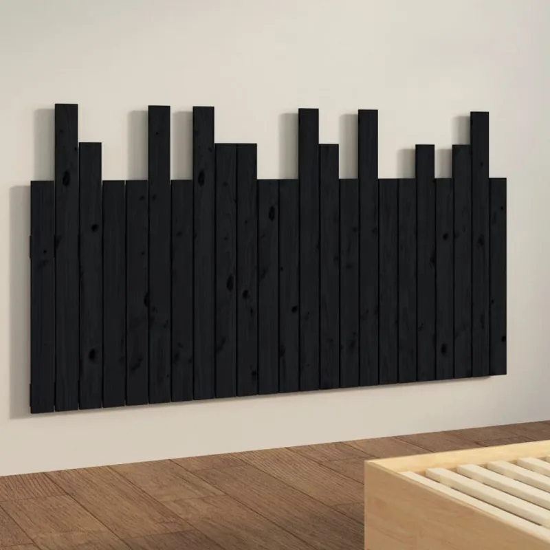 Sieninis galvūgalis, juodas, 146,5x3x80cm, pušies masyvas