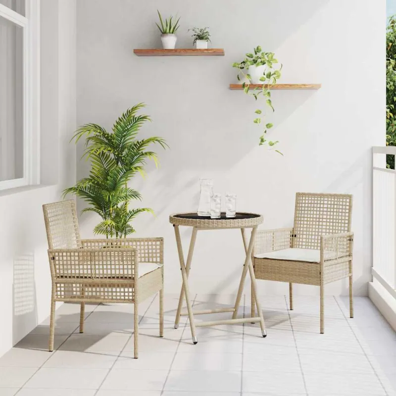 Sodo Bistro -setti 3 osaa, hiekanvärinen polyrattana