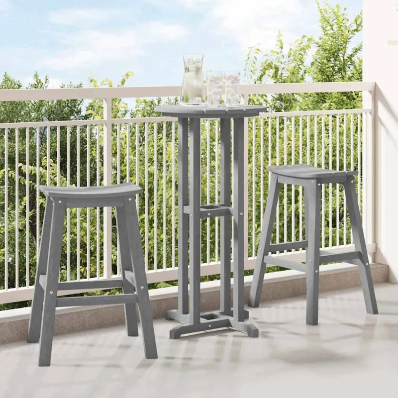 Sodo barokkompletti 3 kpl, vaaleanharmaa HDPE