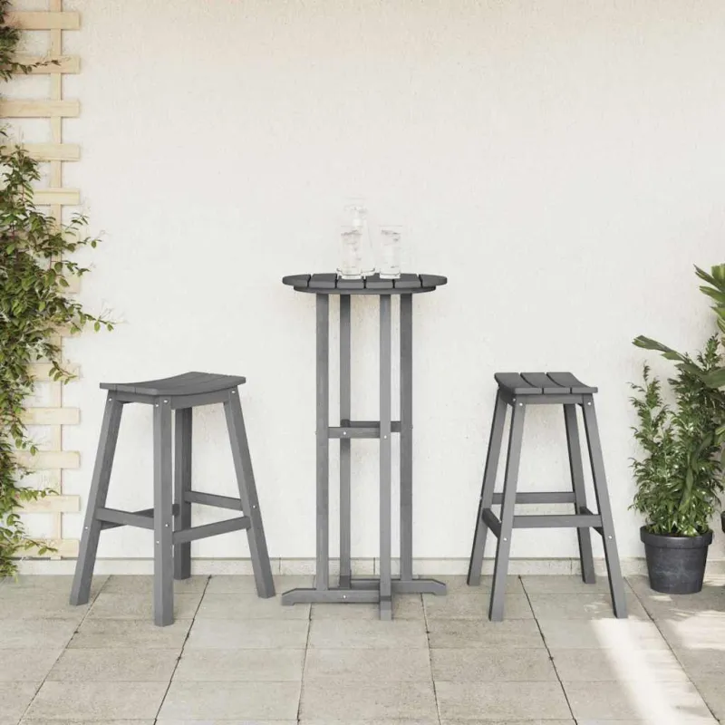 Sodo barokkompletti 3 kpl, vaaleanharmaa HDPE