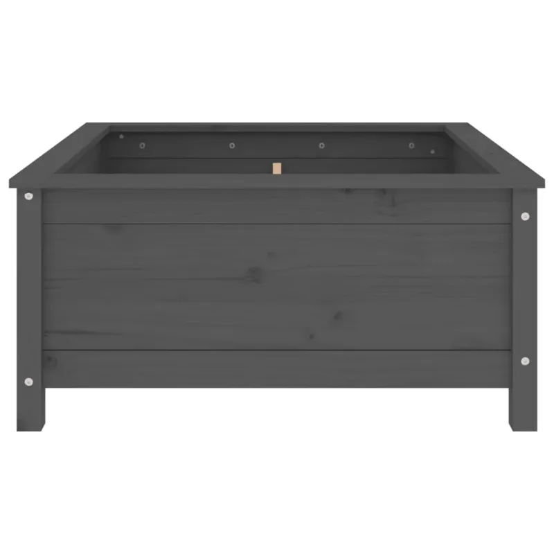 Sodo lovelis, pilkas, 82,5x82,5x39cm, pušies medienos masyvas