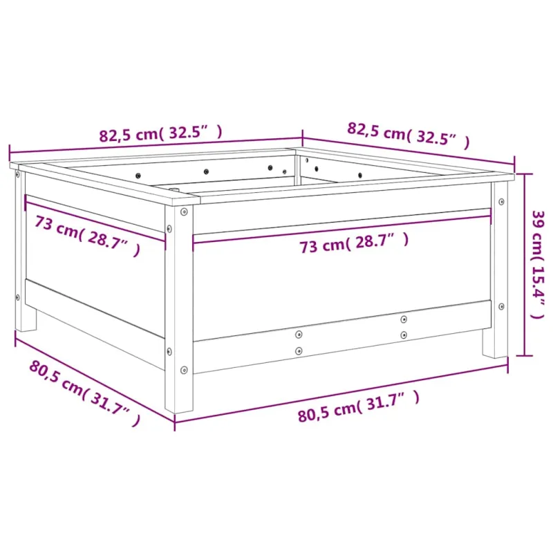 Sodo lovelis, medaus rudas, 82,5x82,5x39cm, pušies masyvas