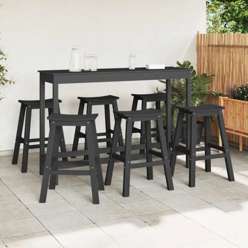 Sodo barokkompletti 6 kpl, Musta HDPE