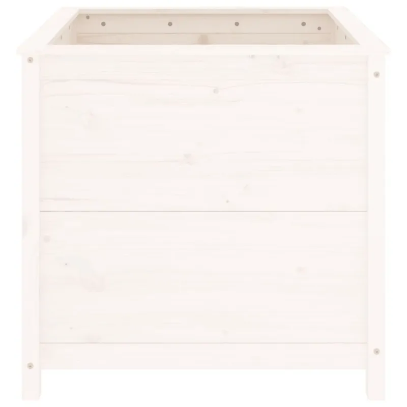 Sodo lovelis, baltas, 82,5x82,5x78cm, pušies medienos masyvas