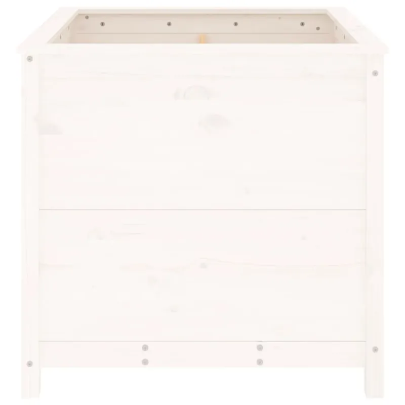 Sodo lovelis, baltas, 82,5x82,5x78cm, pušies medienos masyvas