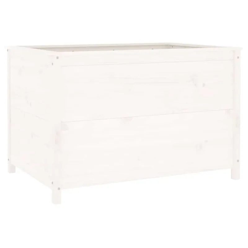 Aukštas sodo lovelis, baltas, 119,5x82,5x78cm, pušies masyvas