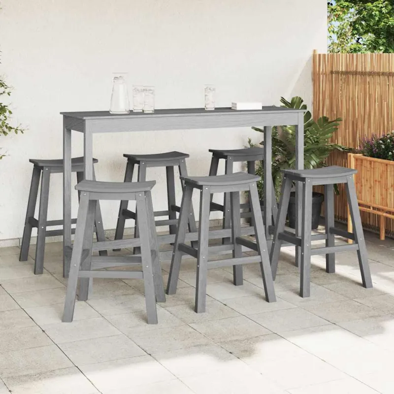 Sodo barokkompletti 6 kpl Vaaleanharmaa HDPE