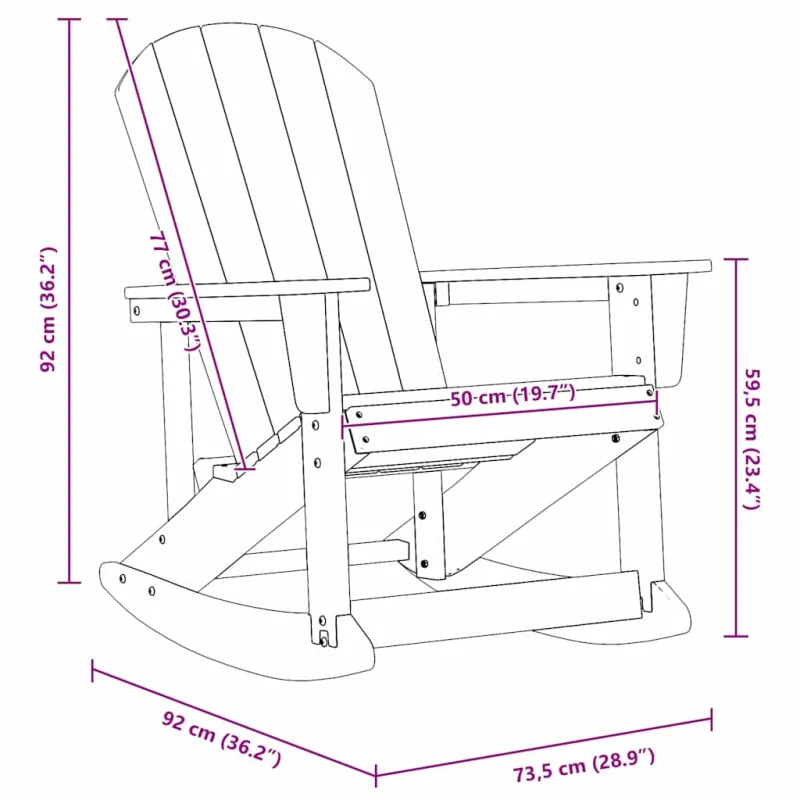 Adirondack-supynėskäsineet 2 kpl Merensininen HDPE