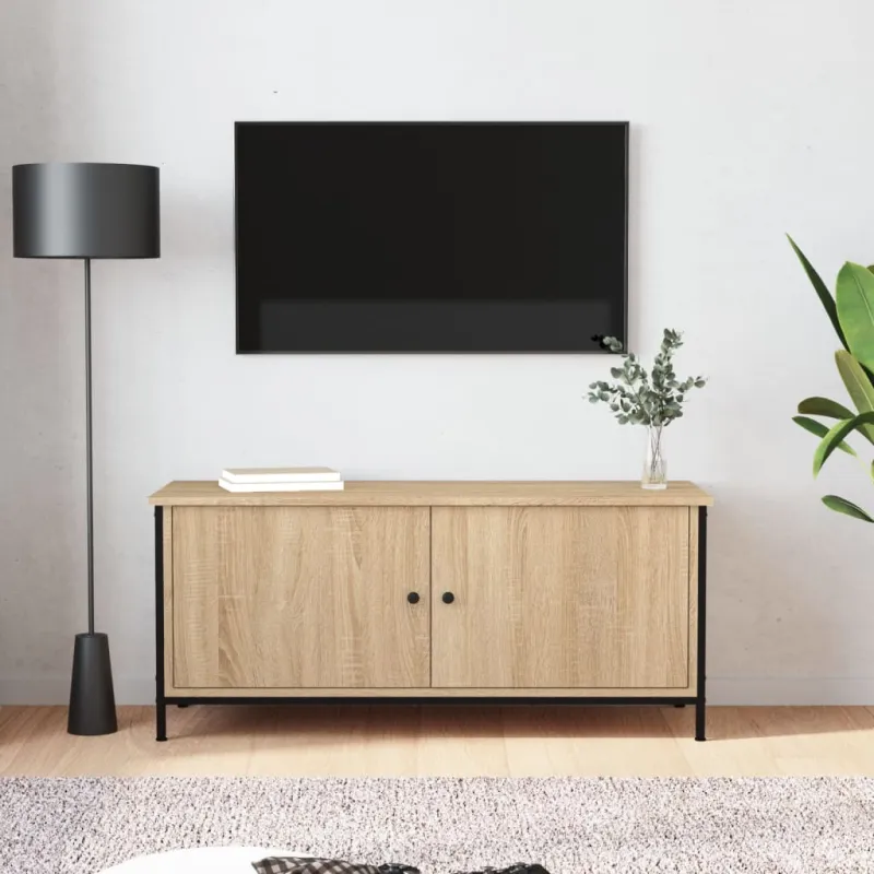 TV spintelė su durelėmis, ąžuolo, 102x35x45cm, apdirbta mediena
