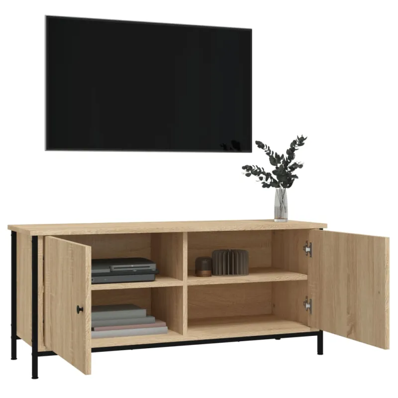 TV spintelė su durelėmis, ąžuolo, 102x35x45cm, apdirbta mediena