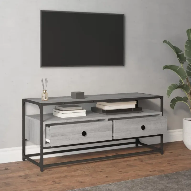 Televizoriaus spintelė, pilka ąžuolo, 100x35x45cm, mediena