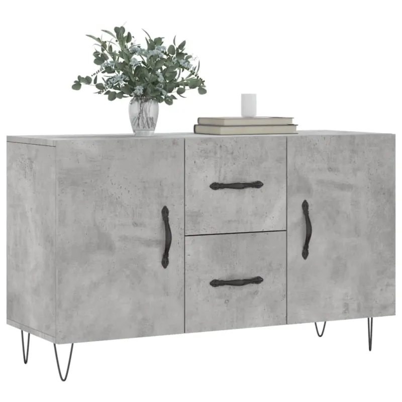 Šoninė spintelė, betono pilka, 100x36x60cm, apdirbta mediena