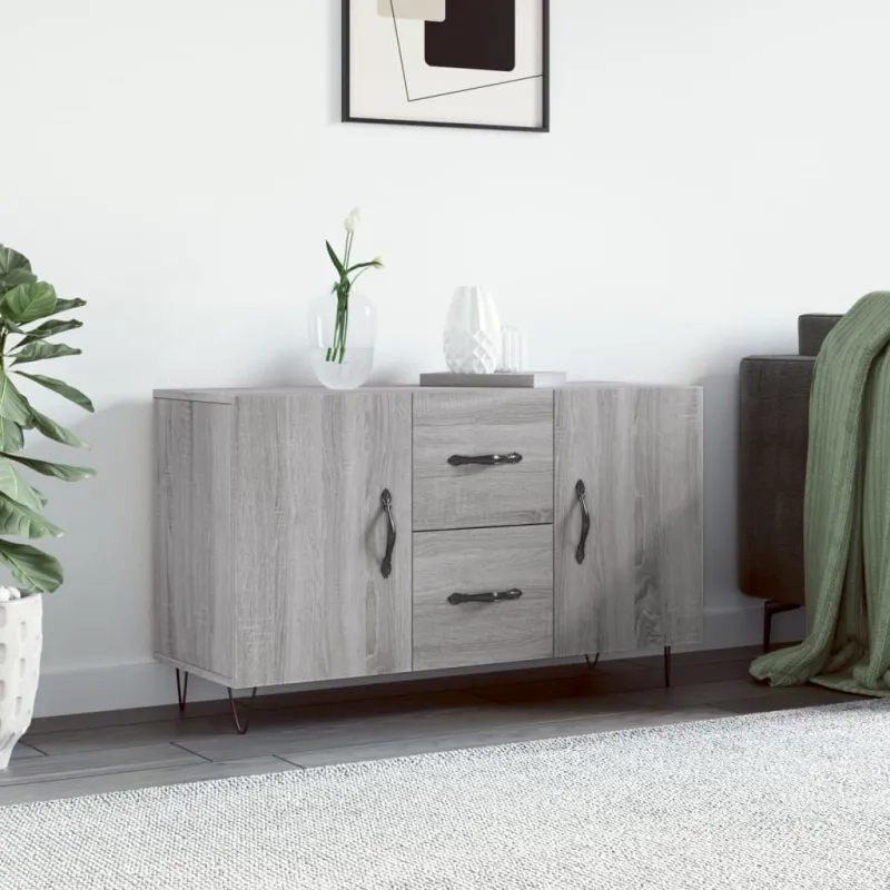 Šoninė spintelė, pilka ąžuolo, 100x36x60cm, apdirbta mediena