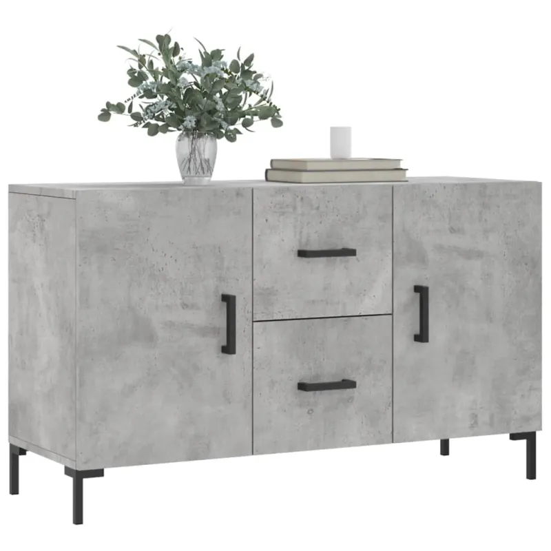 Šoninė spintelė, betono pilka, 100x36x60cm, apdirbta mediena
