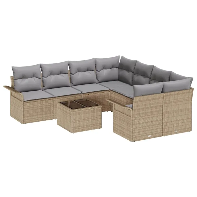 Sodo sohvaryhmä 9 osaa, hiekka-Poli rattan