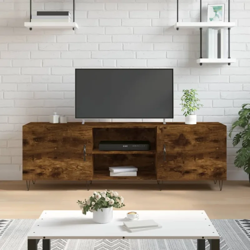 Televizoriaus spintelė, dūminio ąžuolo, 150x30x50cm, mediena