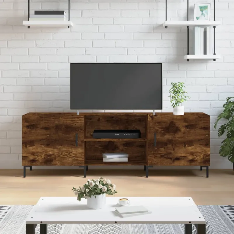 Televizoriaus spintelė, dūminio ąžuolo, 150x30x50cm, mediena