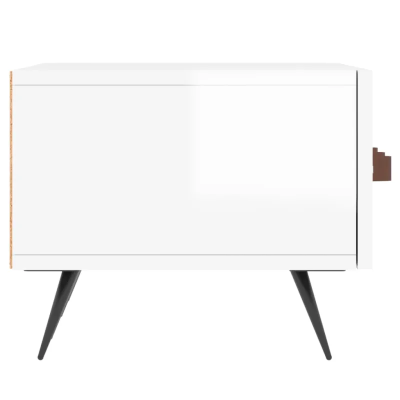 Televizoriaus spintelė, balta, 150x36x30cm, mediena, blizgi