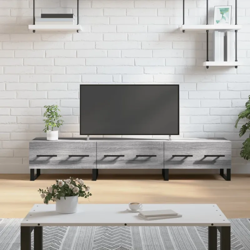 Televizoriaus spintelė, pilka ąžuolo, 150x36x30cm, mediena