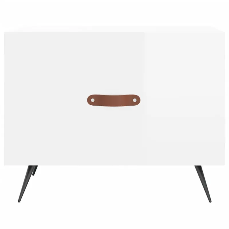 Kavos staliukai, 2vnt., balti, 50x50x40cm, mediena, blizgūs