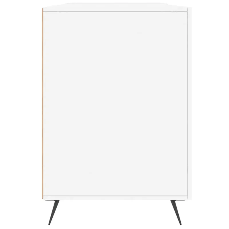 Rašomasis stalas, baltos spalvos, 140x50x75cm, mediena, blizgus