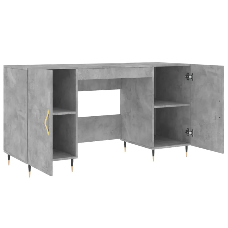 Rašomasis stalas, betono pilkas, 140x50x75cm, apdirbta mediena