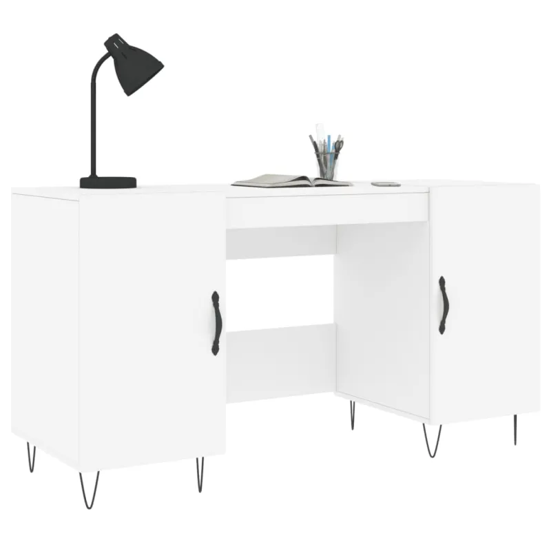 Rašomasis stalas, baltos spalvos, 140x50x75cm, apdirbta mediena