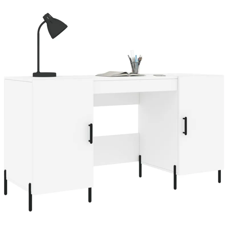 Rašomasis stalas, baltos spalvos, 140x50x75cm, apdirbta mediena