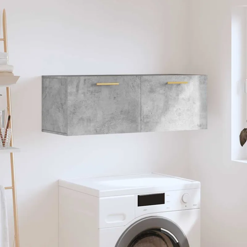 Sieninė spintelė, betono pilka, 100x36,5x35cm, apdirbta mediena
