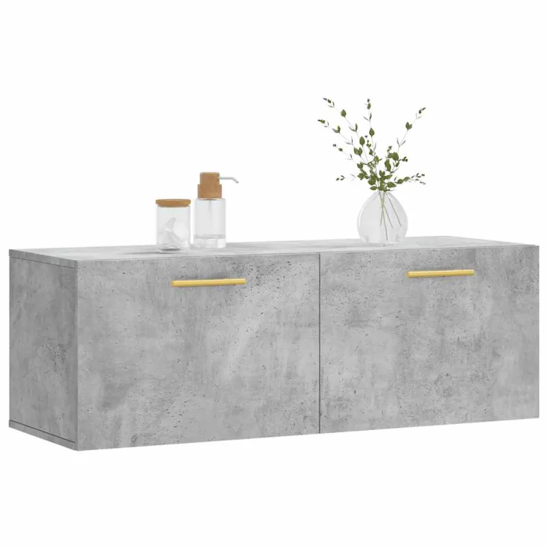 Sieninė spintelė, betono pilka, 100x36,5x35cm, apdirbta mediena