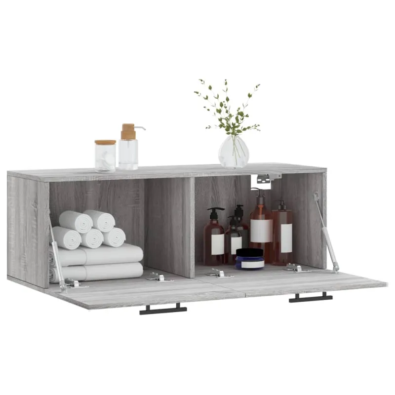 Sieninė spintelė, pilka ąžuolo, 100x36,5x35cm, apdirbta mediena