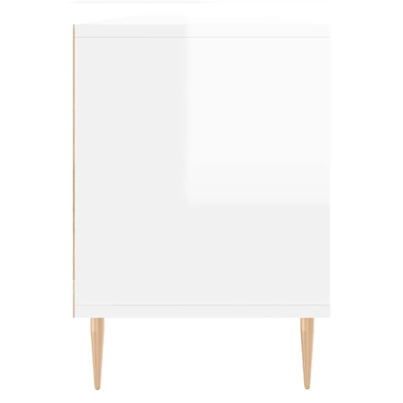 Televizoriaus spintelė, balta, 150x30x44,5cm, mediena, blizgi