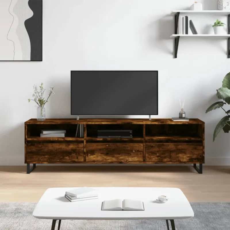 Televizoriaus spintelė, dūminio ąžuolo, 150x30x44,5cm, mediena