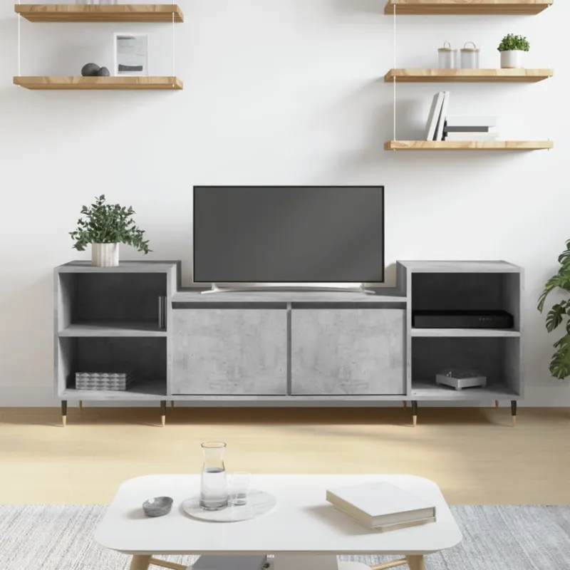 Televizoriaus spintelė, betono pilka, 160x35x55cm, mediena