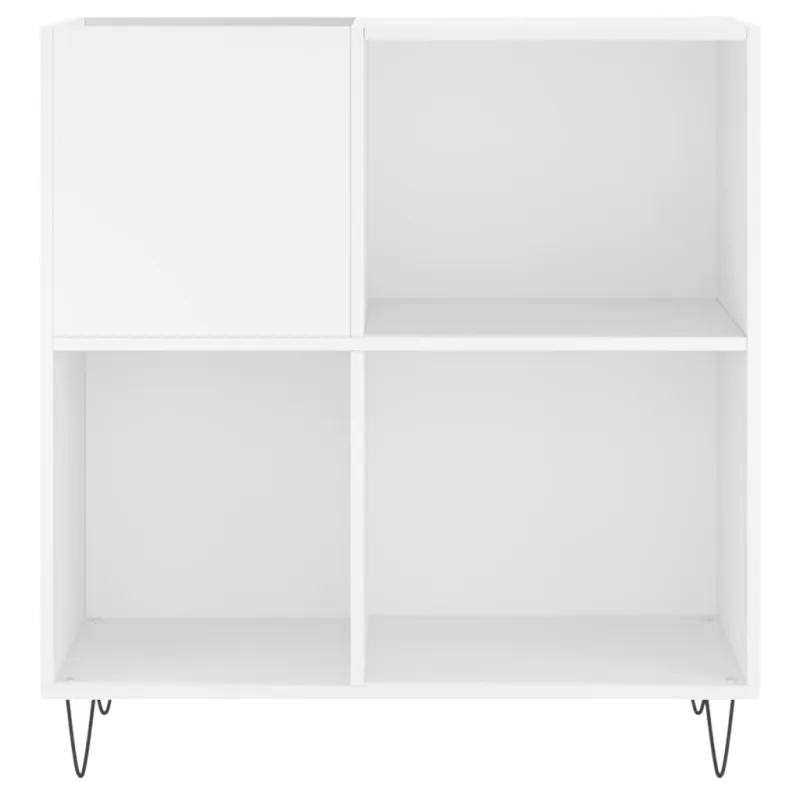 Vinilinių plokštelių spintelė, balta, 84,5x38x89cm, mediena