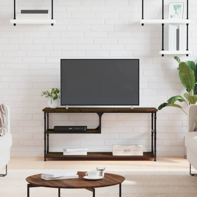 TV spintelė, ruda ąžuolo, 103x38x46,5cm, mediena/plienas